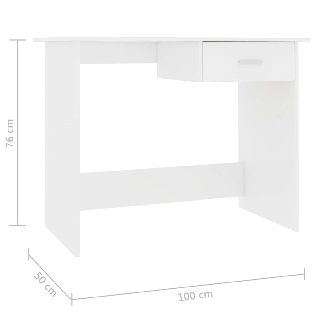 Rašomasis stalas, baltos spalvos, 100x50x76cm, apdirbta mediena