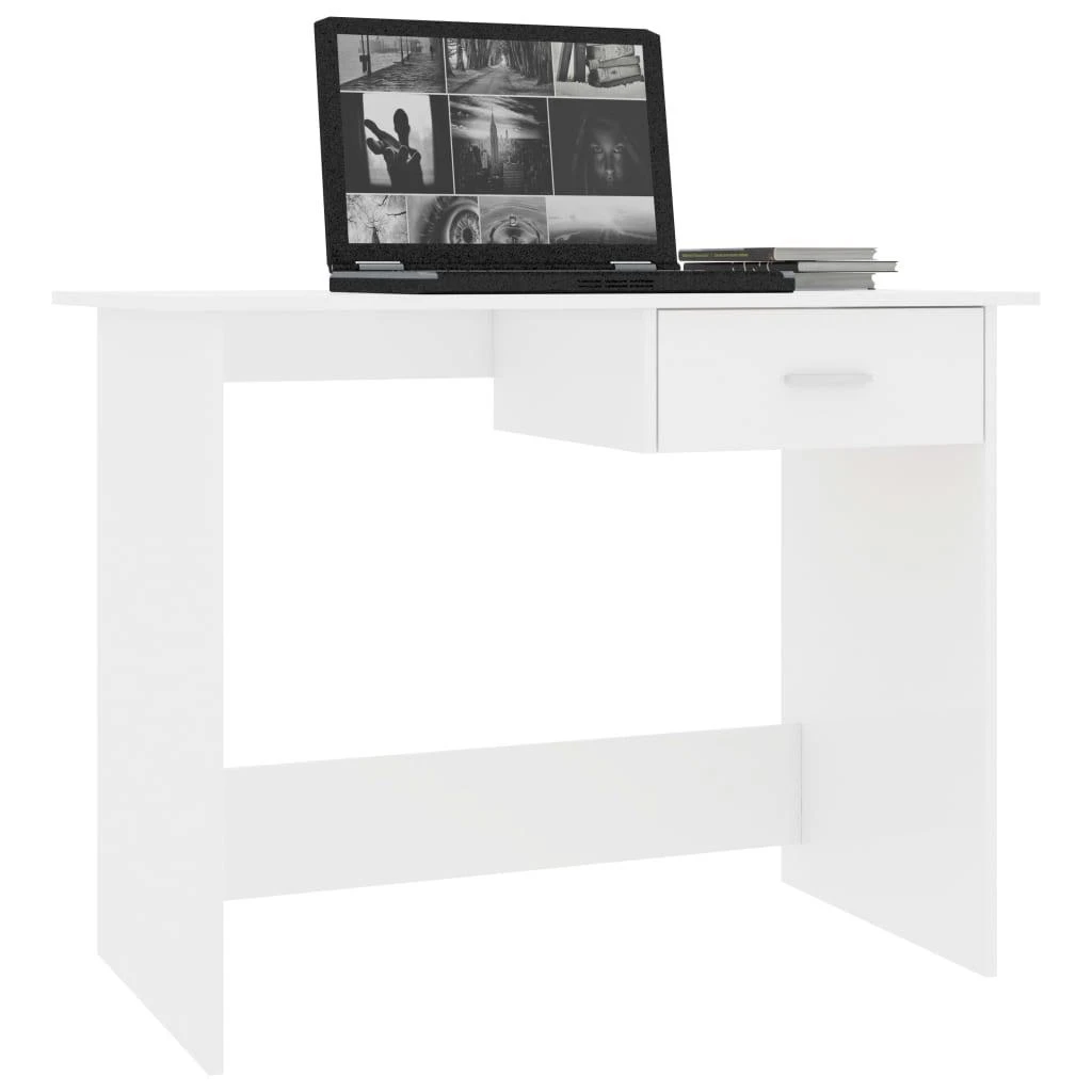 Rašomasis stalas, baltos spalvos, 100x50x76cm, apdirbta mediena