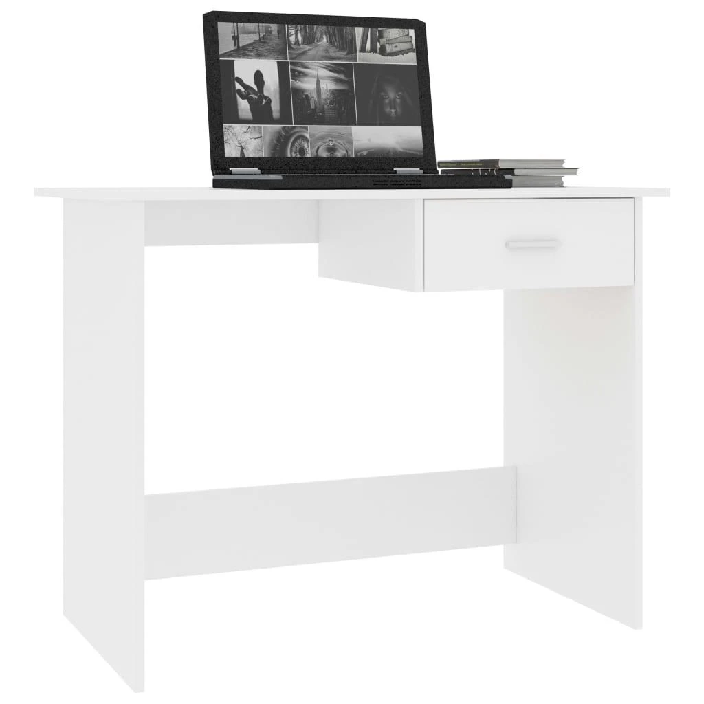 Rašomasis stalas, baltos spalvos, 100x50x76cm, apdirbta mediena