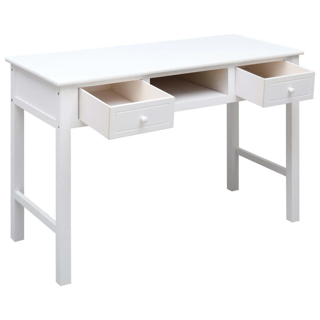 Rašomasis stalas, baltos spalvos, 110x45x76 cm, mediena