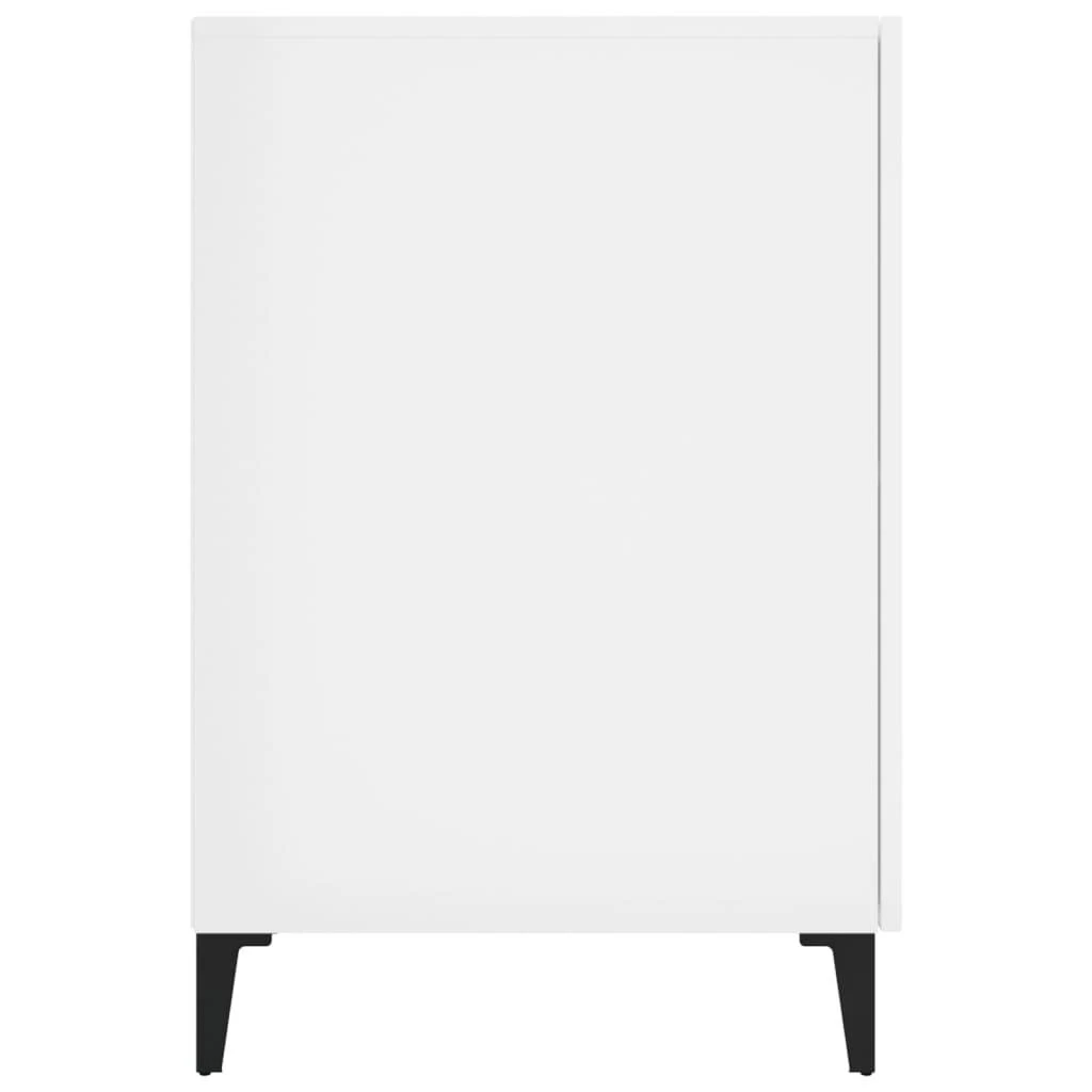 Rašomasis stalas, baltos spalvos, 140x50x75cm, mediena, blizgus
