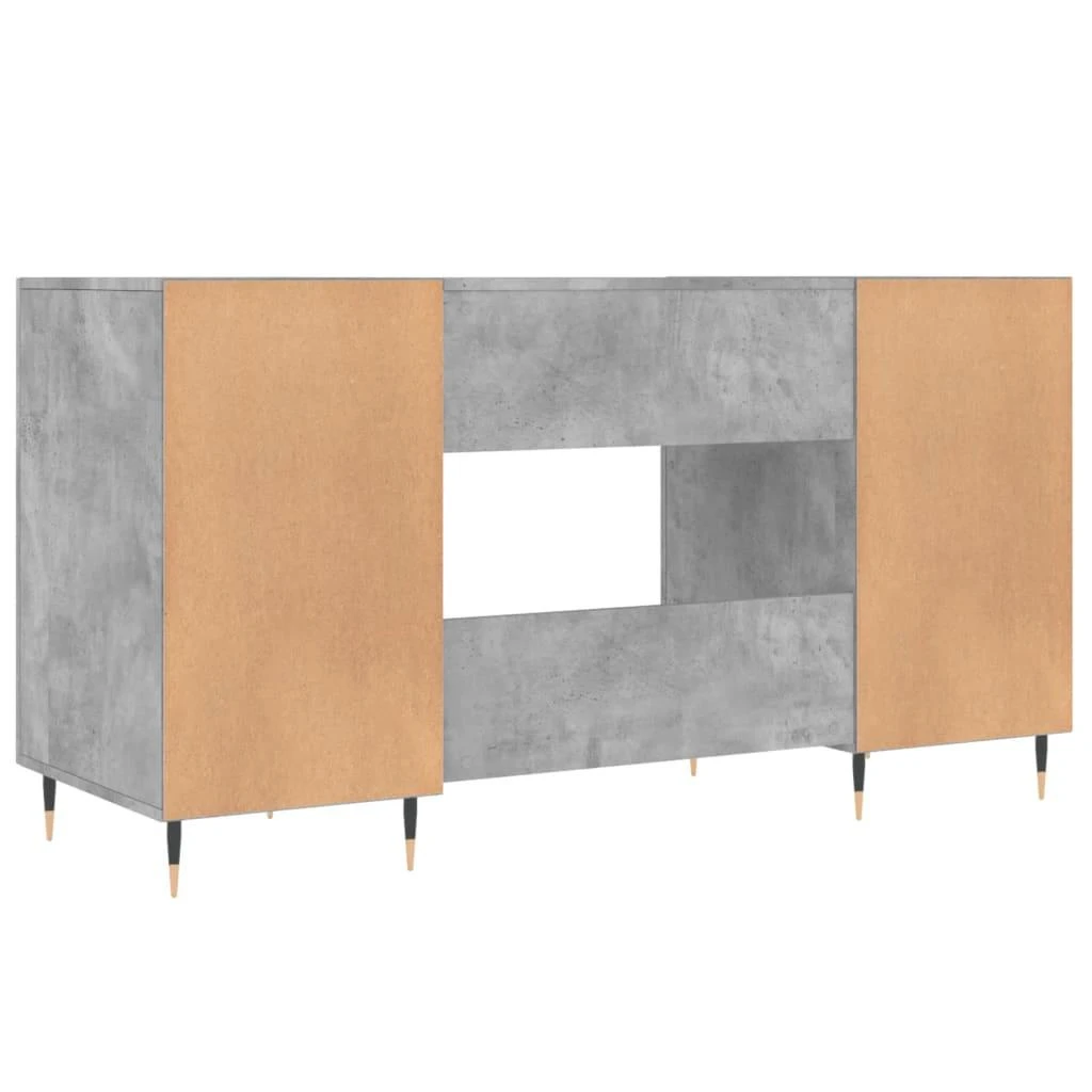 Rašomasis stalas, betono pilkas, 140x50x75cm, apdirbta mediena