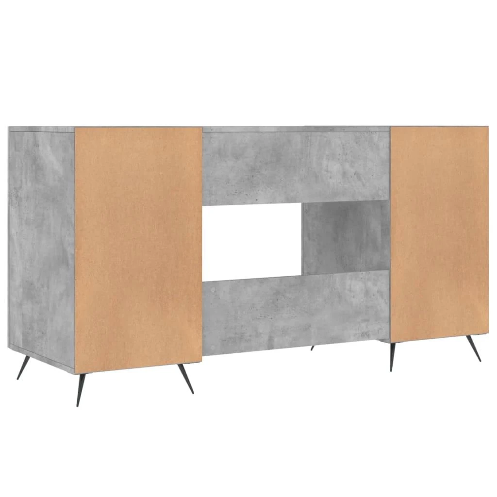 Rašomasis stalas, betono pilkas, 140x50x75cm, apdirbta mediena