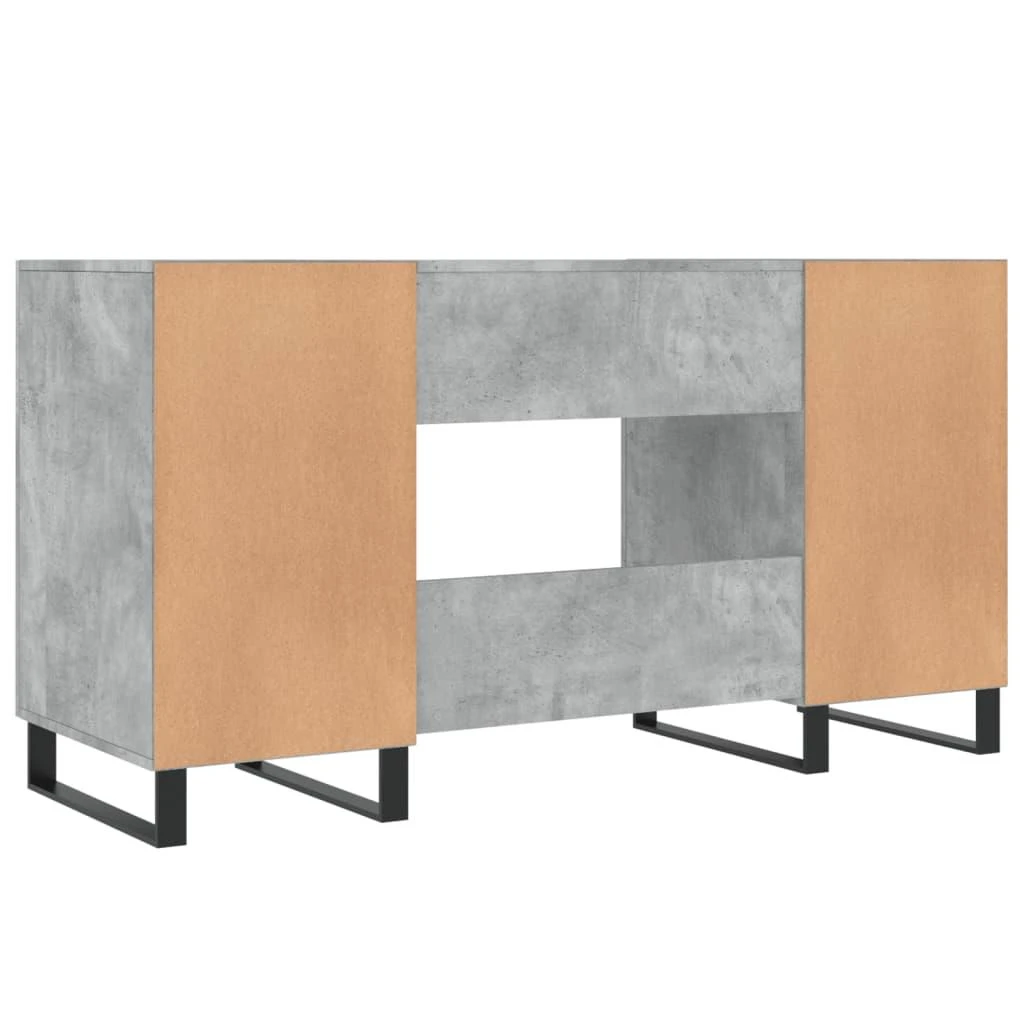 Rašomasis stalas, betono pilkas, 140x50x75cm, apdirbta mediena
