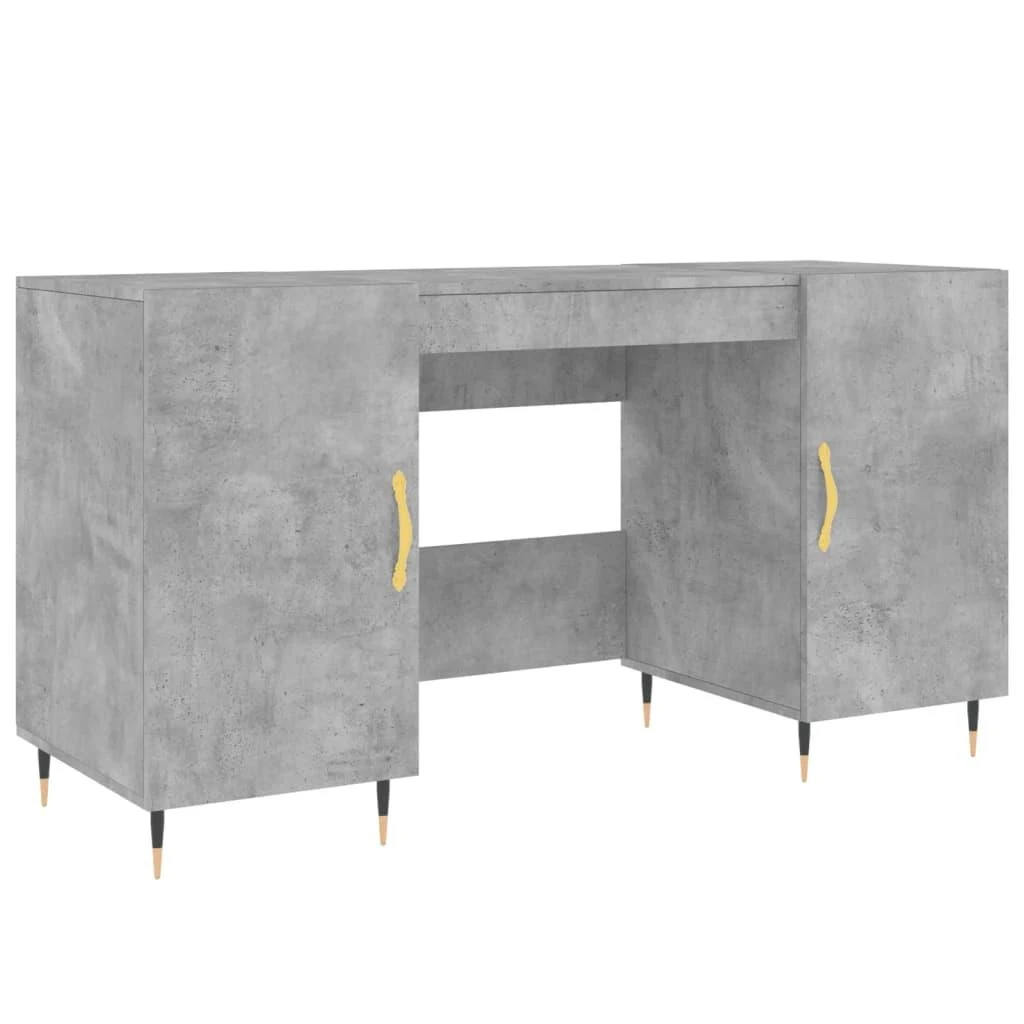 Rašomasis stalas, betono pilkas, 140x50x75cm, apdirbta mediena