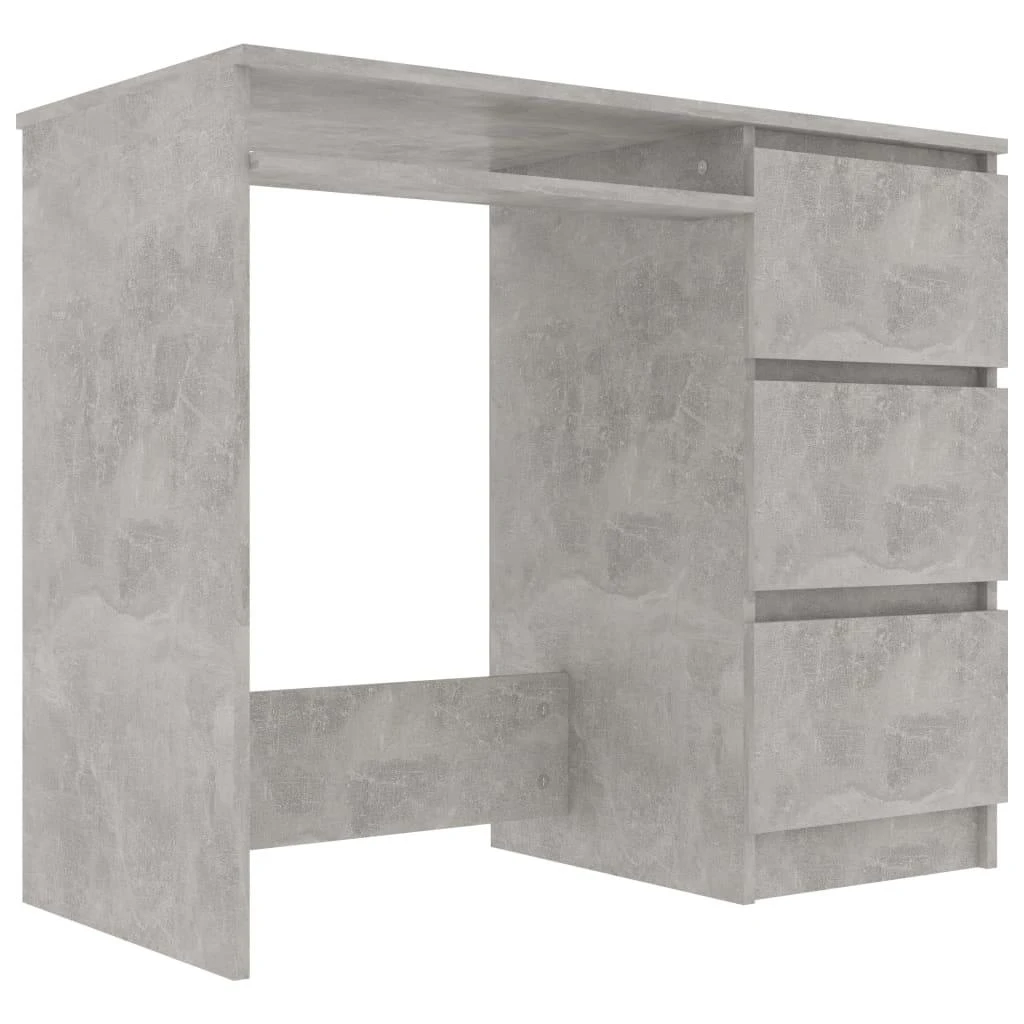 Rašomasis stalas, betono pilkas, 90x45x76cm, apdirbta mediena