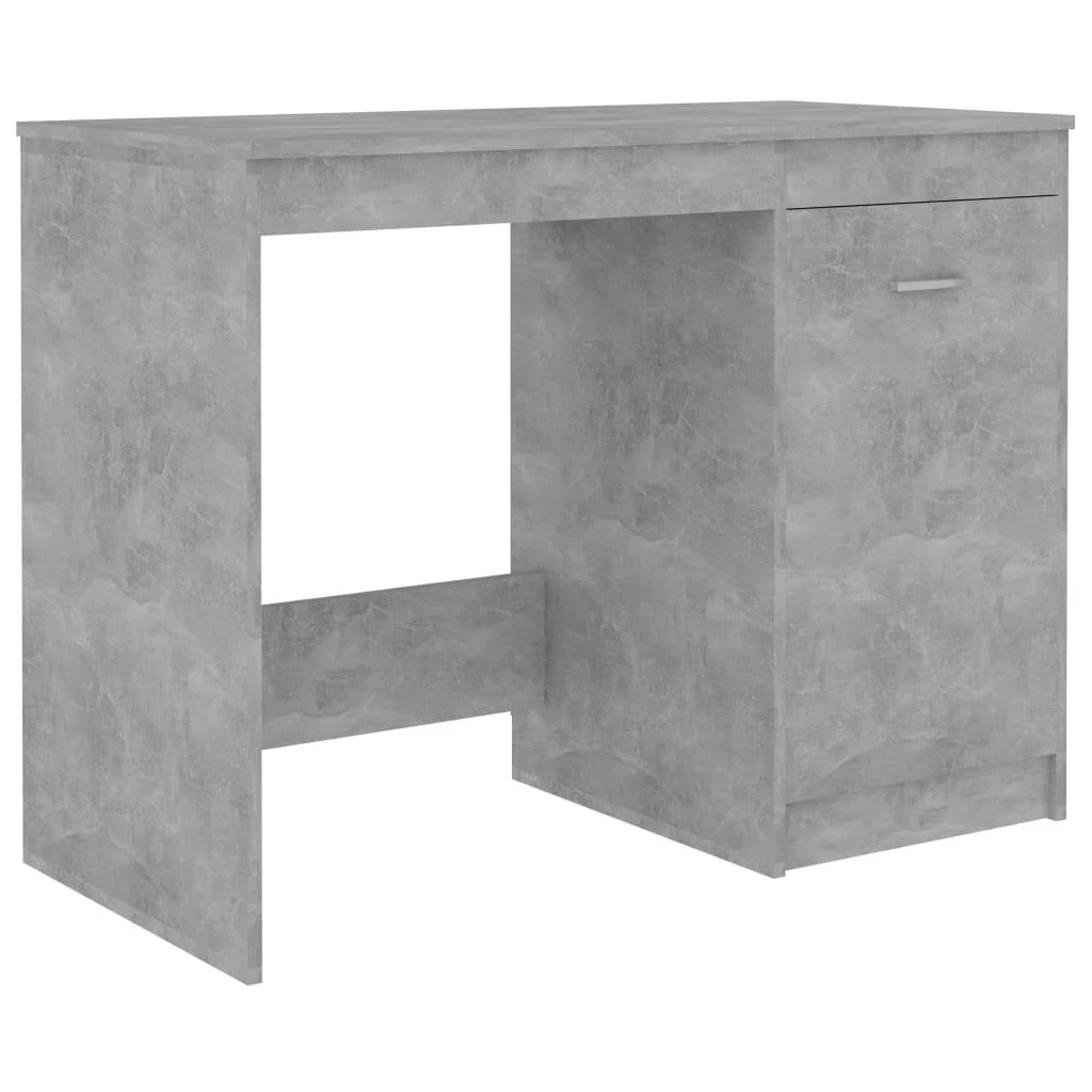 Rašomasis stalas, betono pilkas, 100x50x76cm, apdirbta mediena