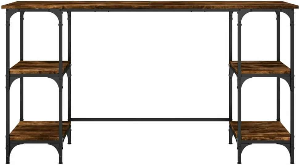 Rašomasis stalas, dūminio ąžuolo, 140x50x75cm, metalas/mediena