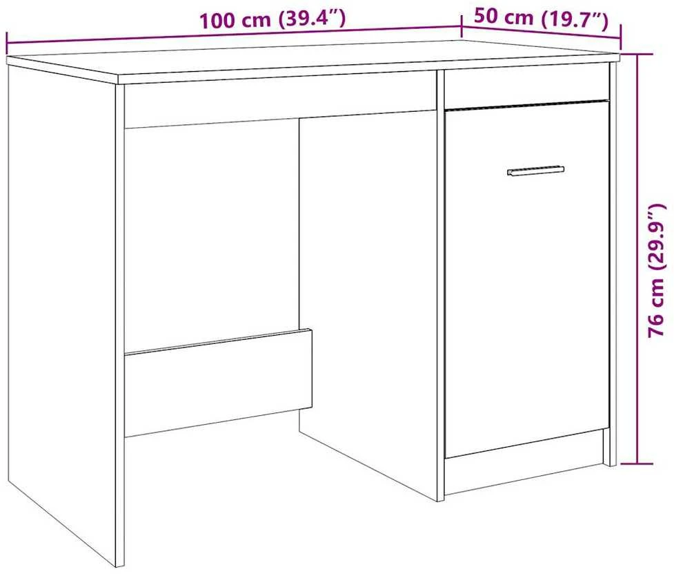 Rašomasis stalas, medienos, 100x50x76cm, apdirbta mediena