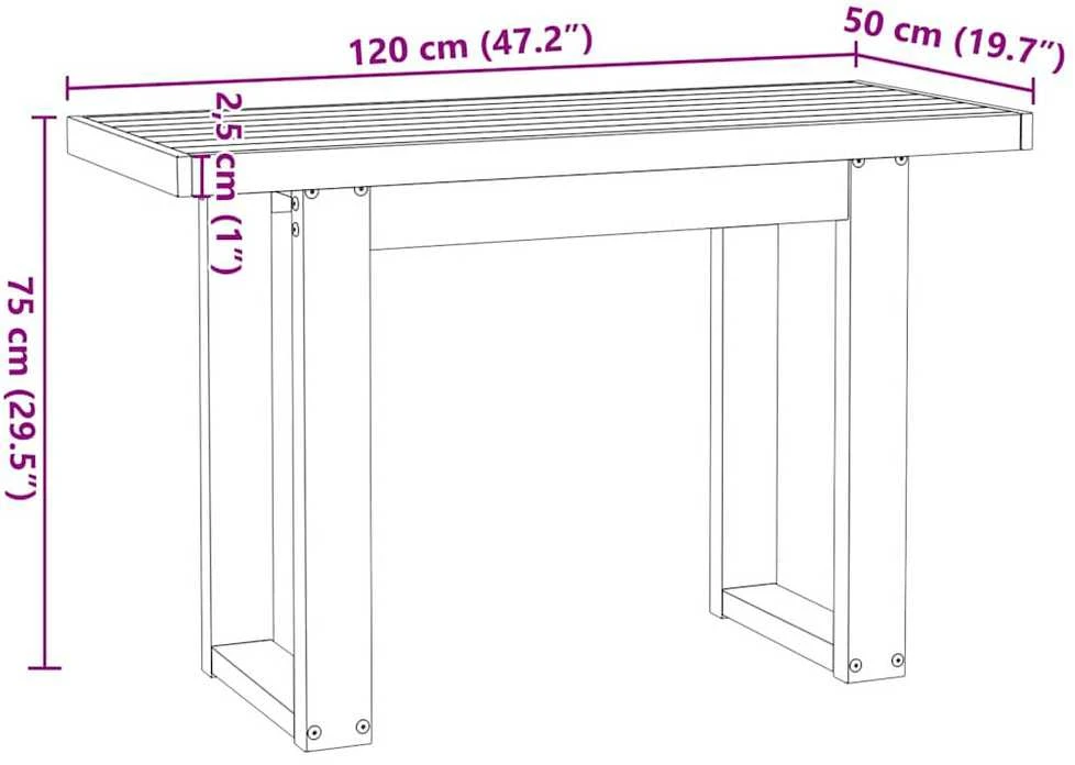 Rašomasis stalas, NOAIN, 120x50x75cm, medienos masyvas