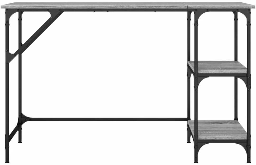 Rašomasis stalas, pilkas ąžuolo, 120x50x75cm, metalas/mediena
