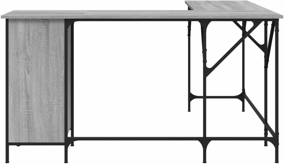 Rašomasis stalas, pilkas ąžuolo, 141x141x75cm, apdirbta mediena