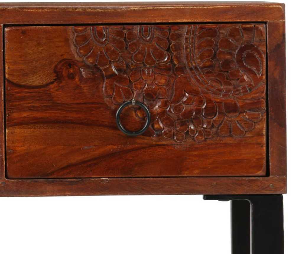 Rašomasis stalas, rausv. dalb. med. ir tikra oda, 117x50x76cm