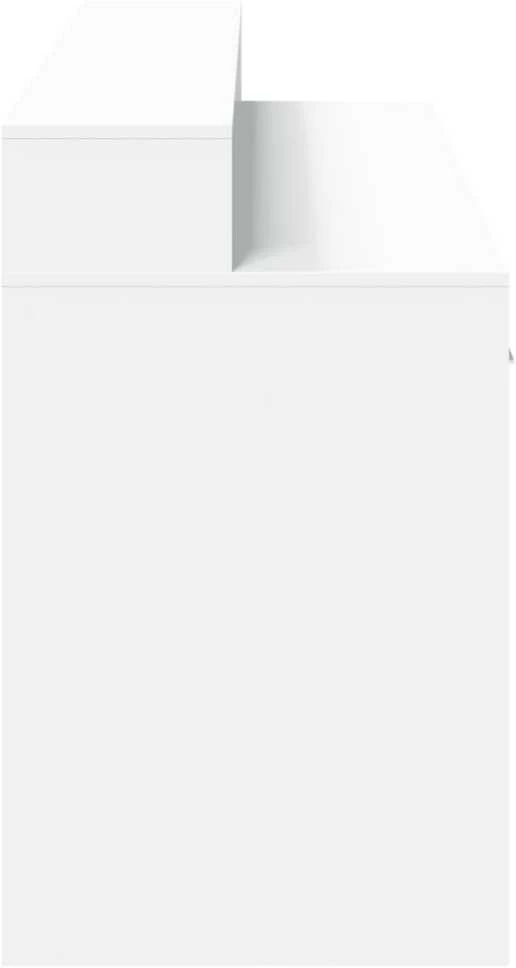 Rašomasis stalas su LED apšvietimu, baltas, 160x55x91cm