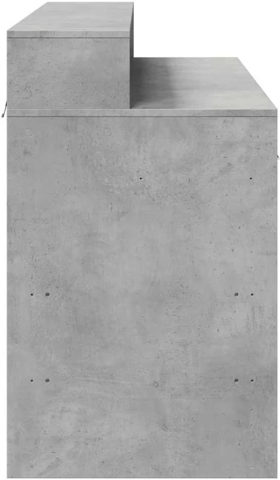 Rašomasis stalas su LED, betono pilkas, 120x55x91cm, mediena