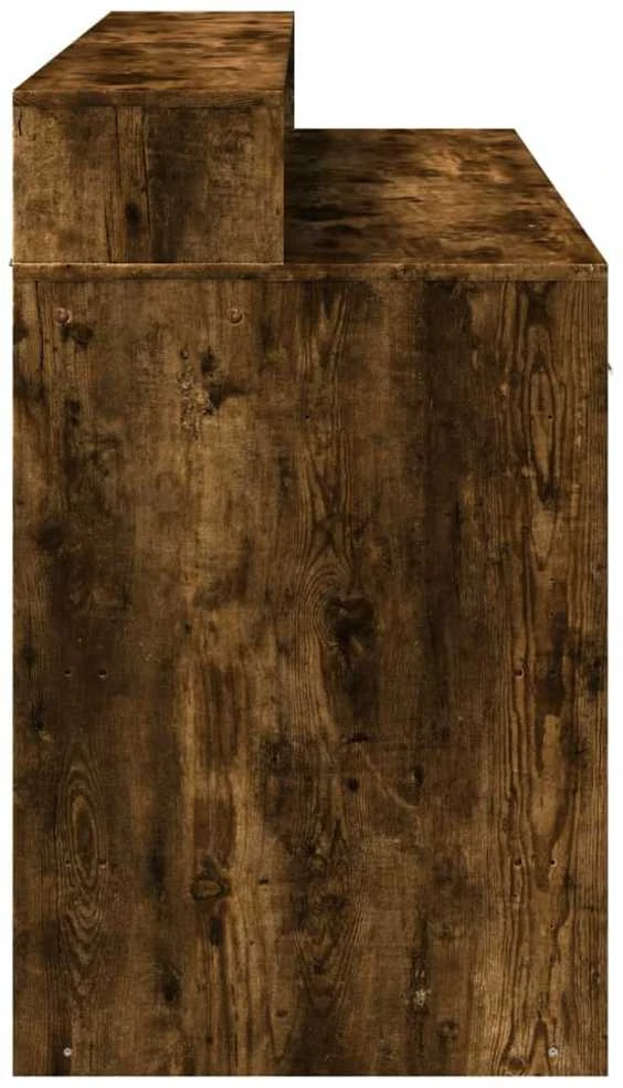 Rašomasis stalas su LED, dūminio ąžuolo, 140x55x91cm, mediena