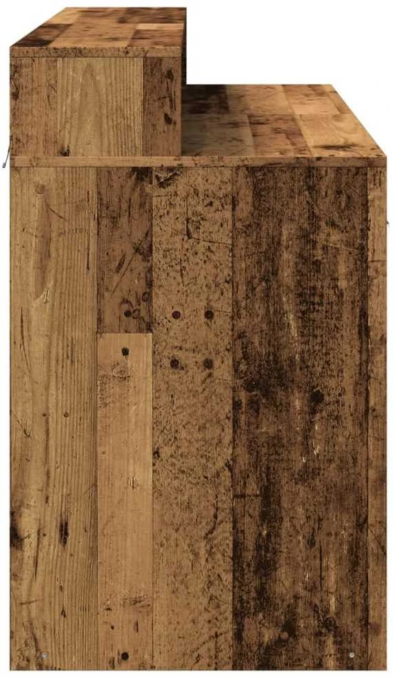 Rašomasis stalas su LED, pilkas ąžuolo, 120x55x91cm, mediena