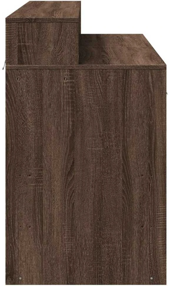 Rašomasis stalas su LED, rudas ąžuolo, 120x55x91cm, mediena