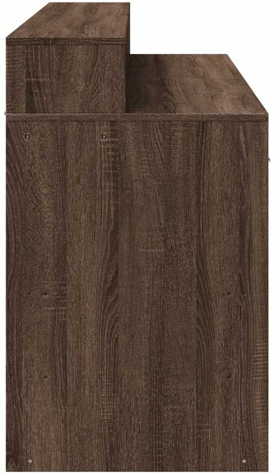 Rašomasis stalas su LED, rudas ąžuolo, 140x55x91cm, mediena