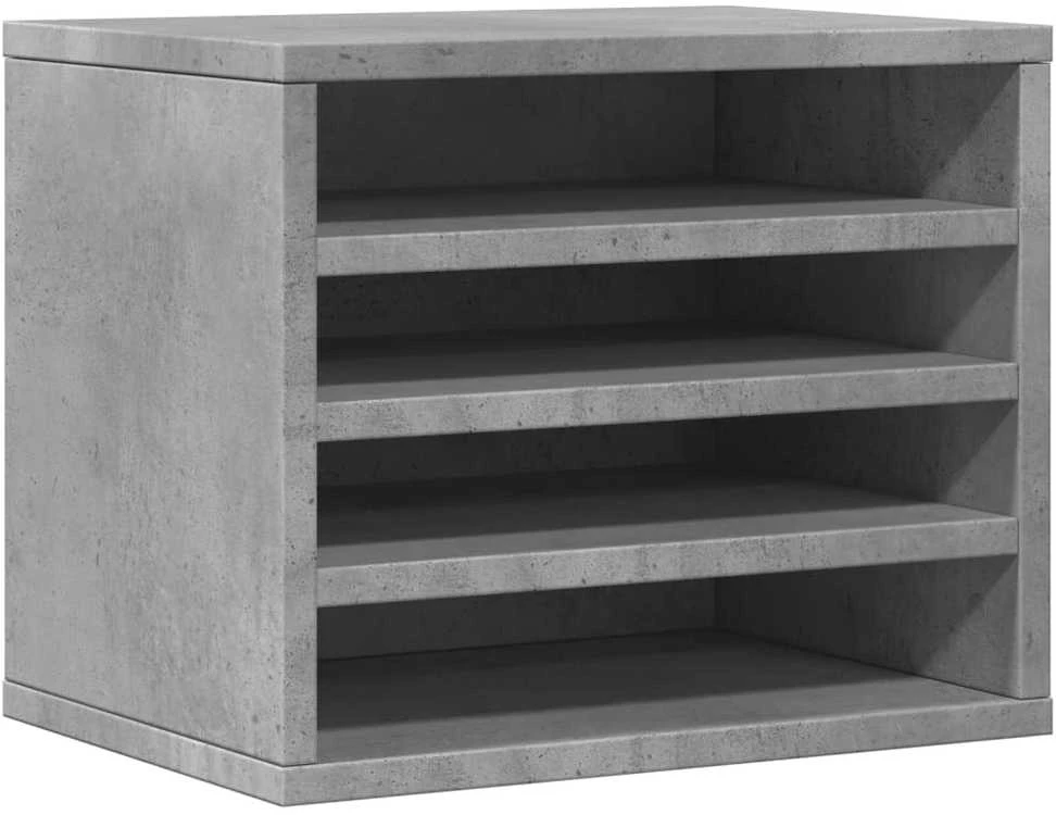 Rašomojo stalo lentyna, betono, 36x26x29,5cm, apdirbta mediena