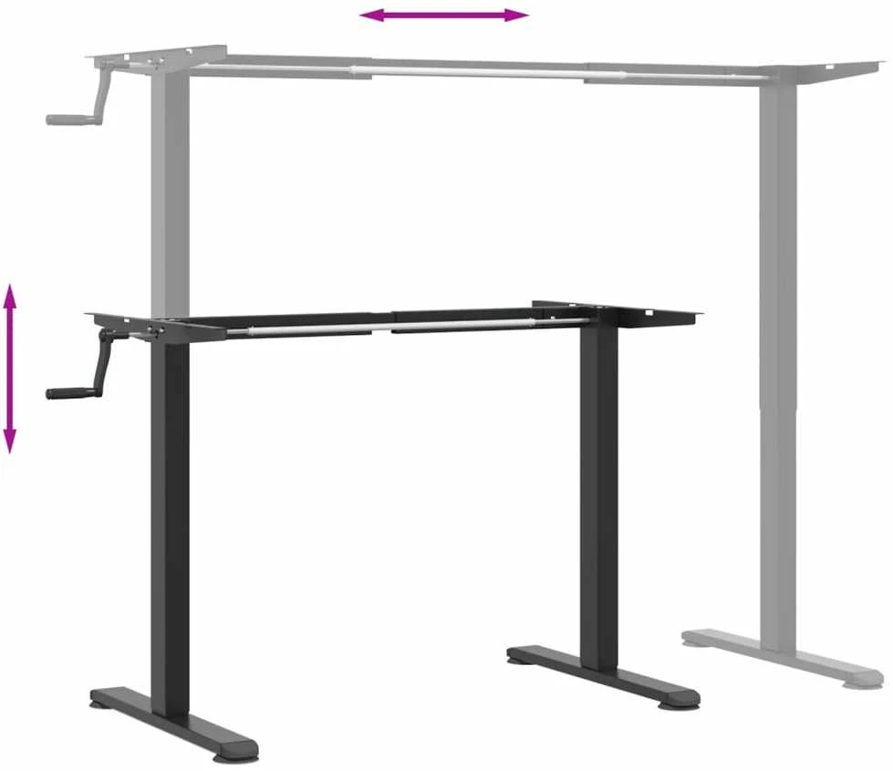 Rašomojo stalo rėmas, juodas, (94–135)x60x(70–114)cm, plienas
