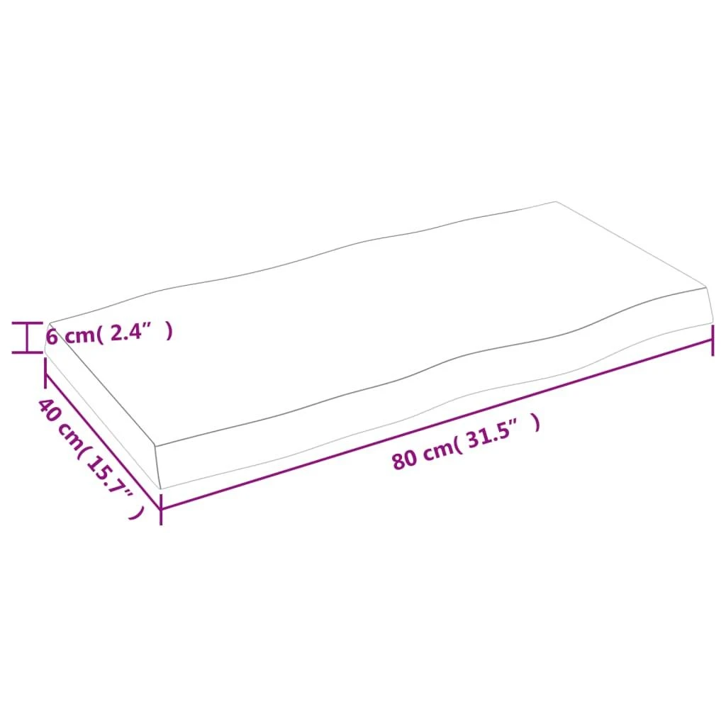Stalviršis, 80x40x(2-6) cm, medienos masyvas, su gyvu kraštu