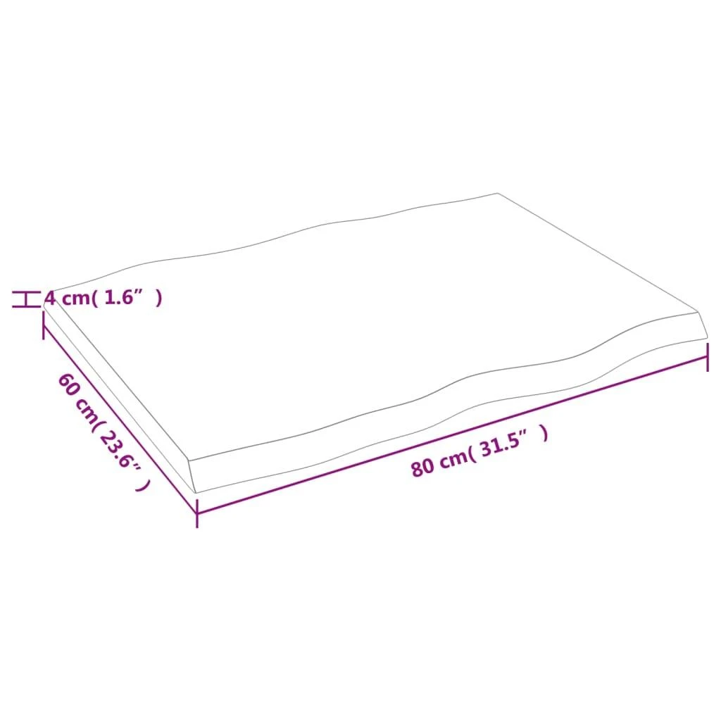 Stalviršis, 80x60x(2-4) cm, medienos masyvas, su gyvu kraštu