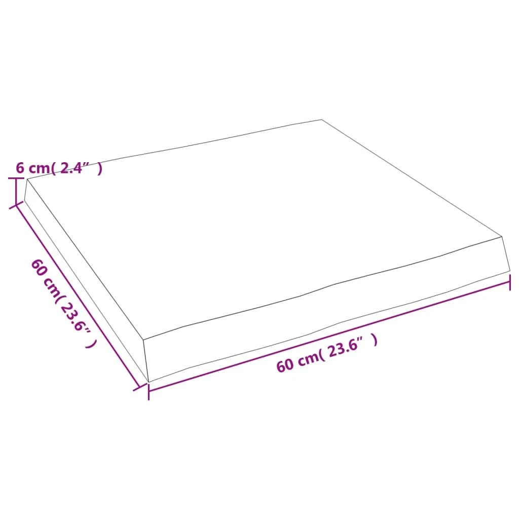 Stalviršis, šviesiai rudas, 60x60x(2-6) cm, medienos masyvas
