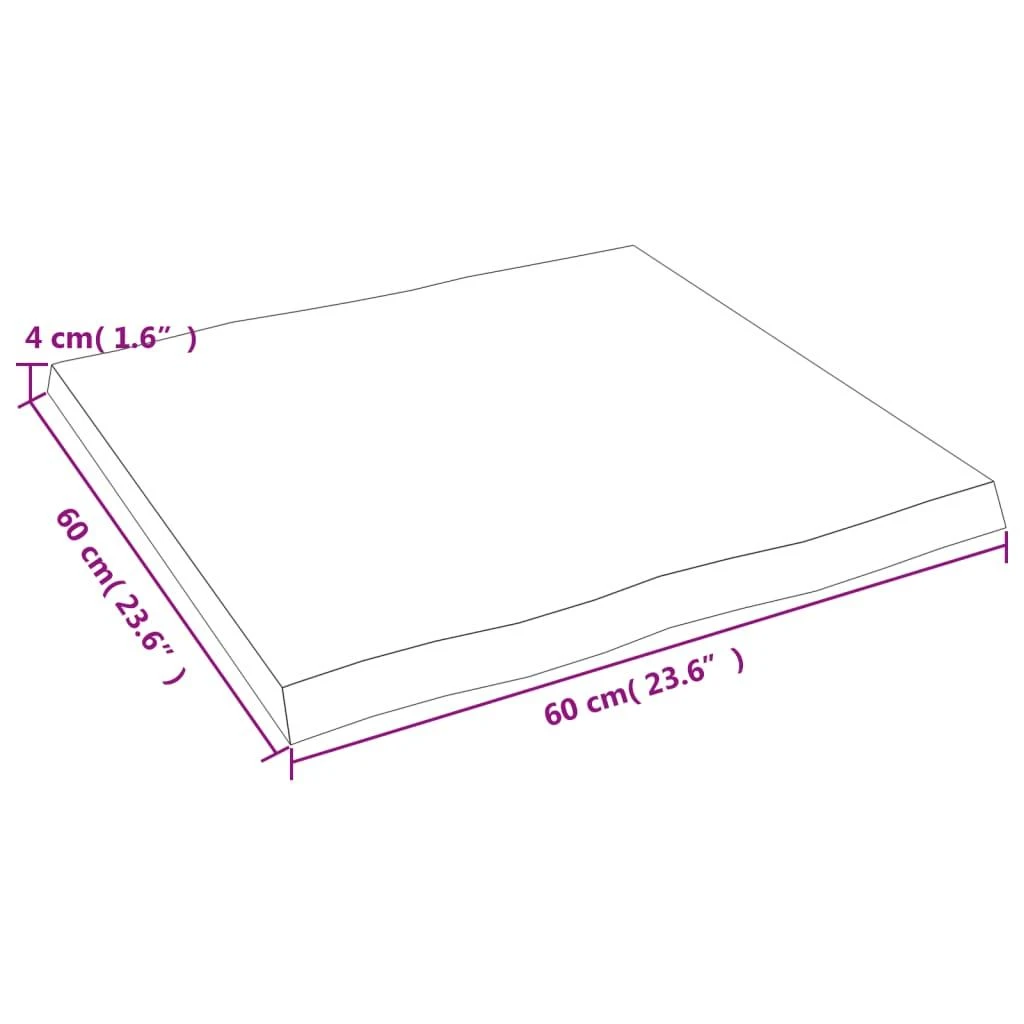 Stalviršis, šviesiai rudas, 60x60x(2-4) cm, medienos masyvas