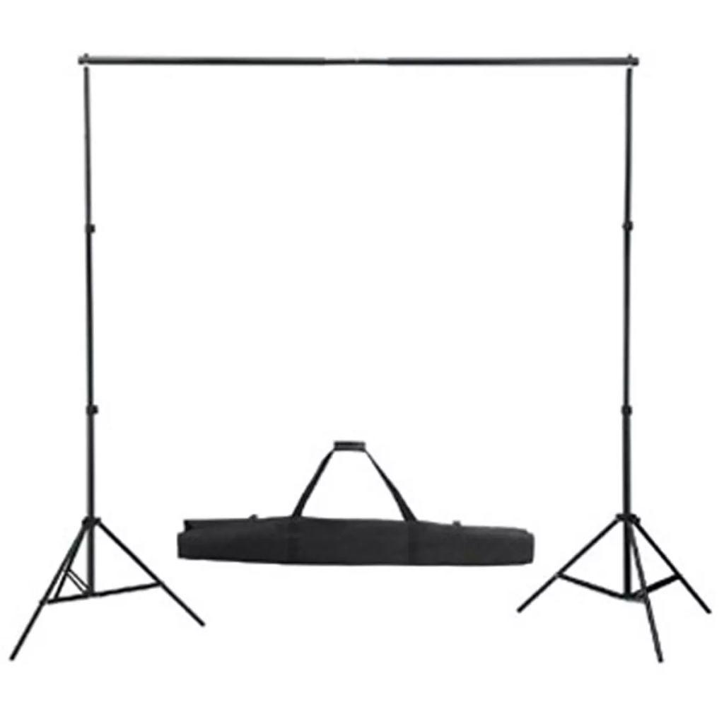 Rinkinys fotostudijai, žalias fonas 600x300cm ir šviestuvai