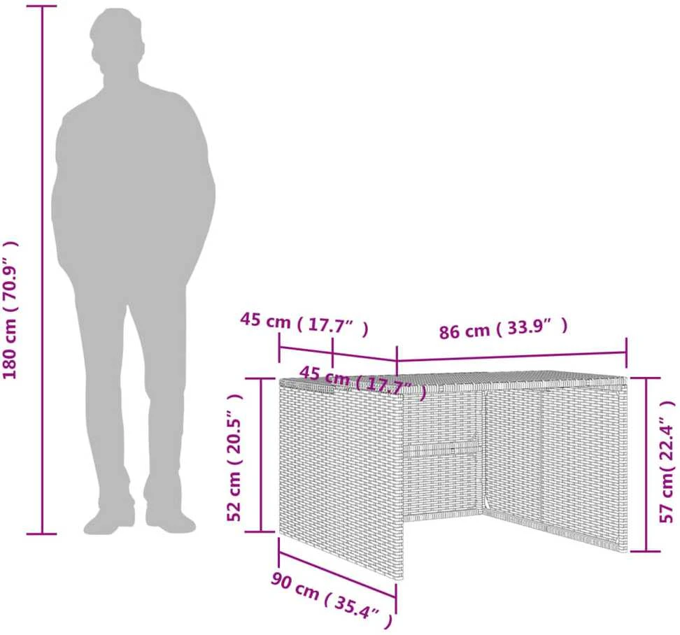 Roboto vejapjovės garažas, rudas, 86x90x52/57cm, poliratanas