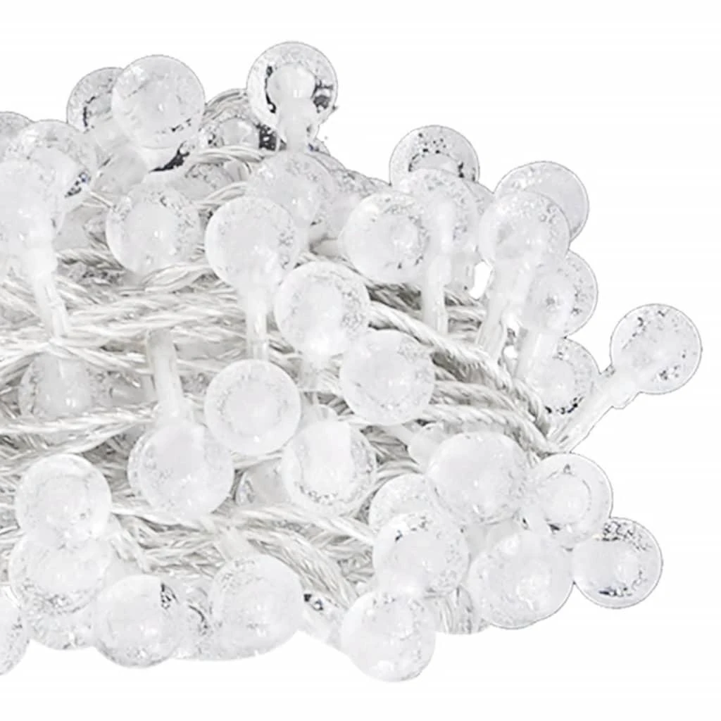 Rutuliukų girlianda, 20m, 200 šaltų baltų LED, 8 funkcijos