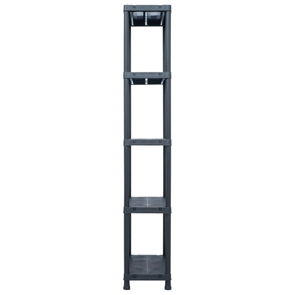 Sandėliavimo lentynos, 2vnt., juod., 60x30x180cm, plast., 125kg