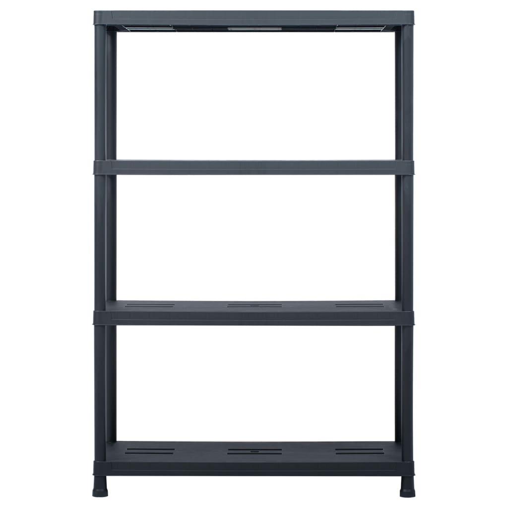 Sandėliavimo lentynos, 2vnt., juod., 90x40x138cm, plast., 220kg