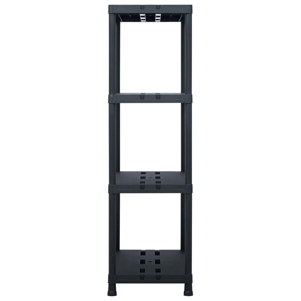 Sandėliavimo lentynos, 2vnt., juod., 90x40x138cm, plast., 220kg