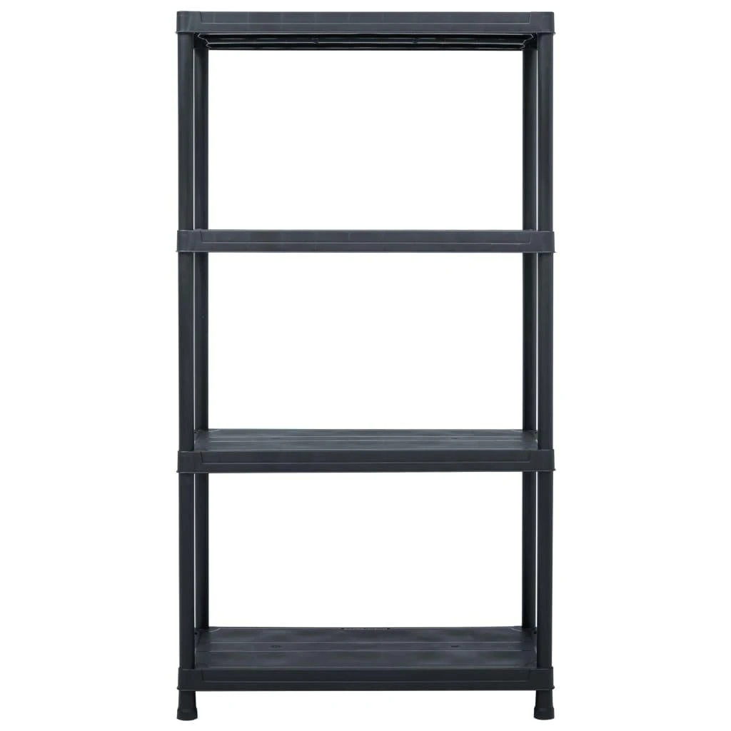 Sandėliavimo lentynos, 2vnt., juodos, 60x30x138cm, plastikas