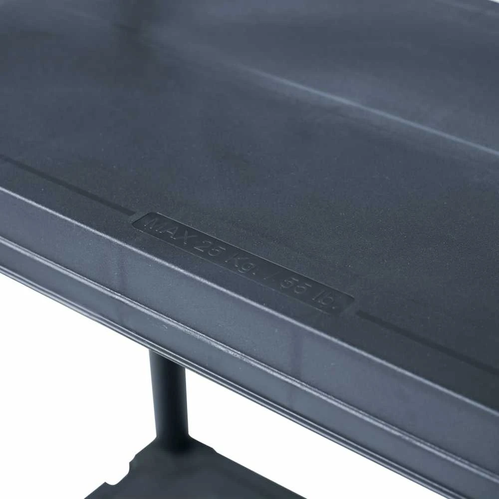 Sandėliavimo lentynos, 5vnt., juodos, 60x30x138cm, plastikas