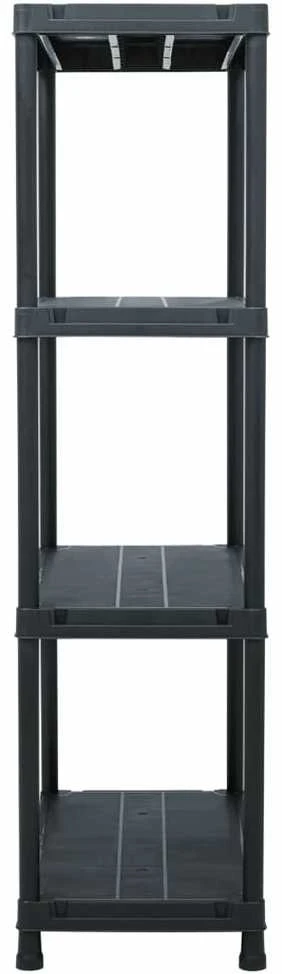 Sandėliavimo lentynos, 5vnt., juodos, 60x30x138cm, plastikas