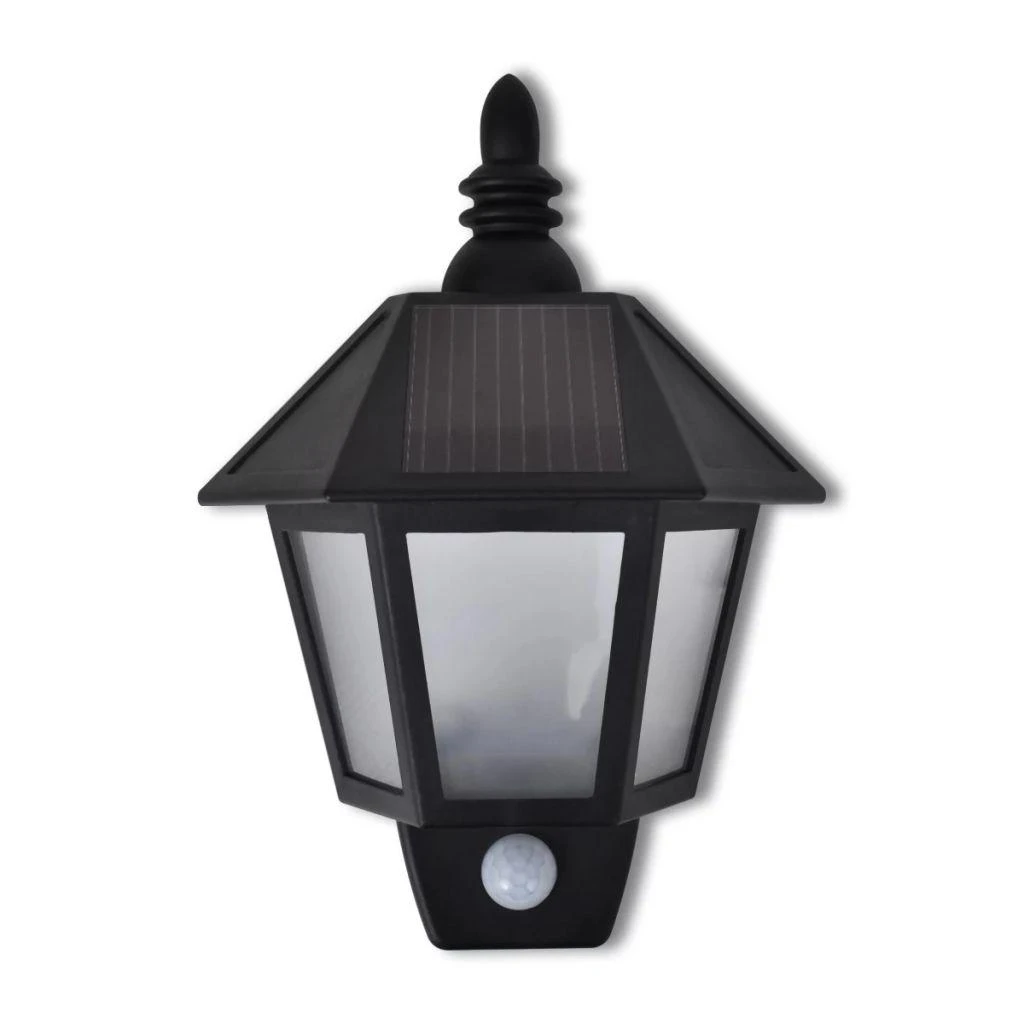 Sieninis šviestuvas Saulės energija įkraunami sieniniai šviestuvai su jutikliais, 2vnt.