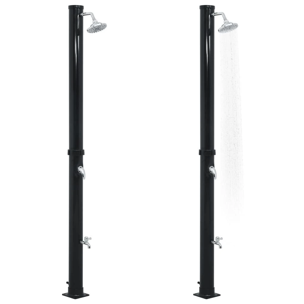 Saulės energija šildomas dušas, juodos spalvos, 220cm, 20l