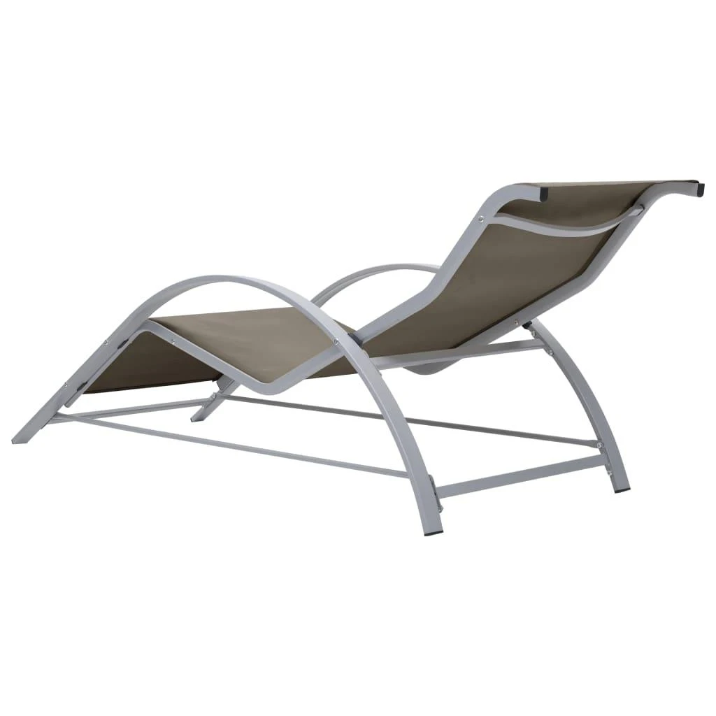 Sofa Saulės gultai su staliuku, 2vnt., taupe spalvos, aliuminis