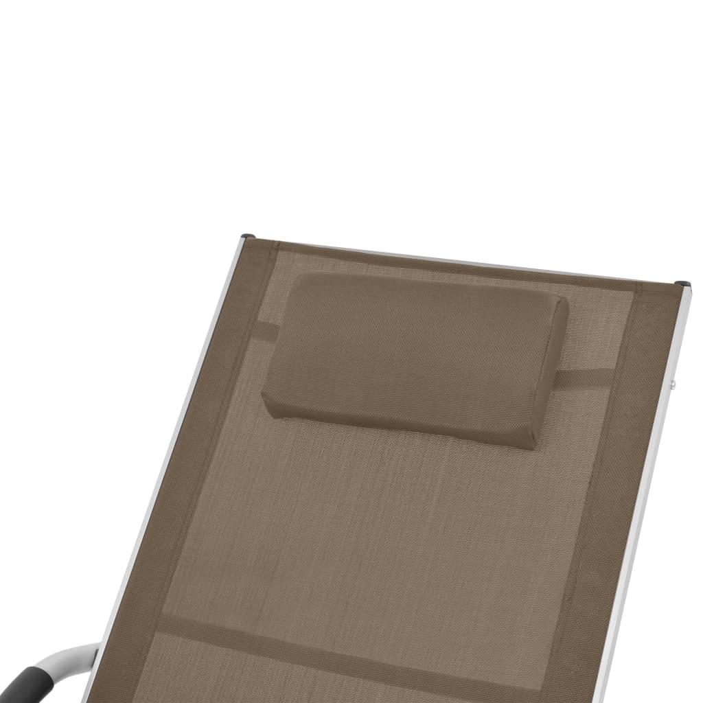 Saulės gultas su pagalvėle, taupe, aliuminis ir tekstilenas