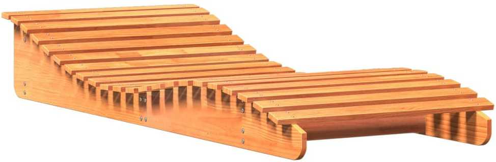 Saulės gultas, vaško rudas, 205x80x31,5cm, pušies masyvas