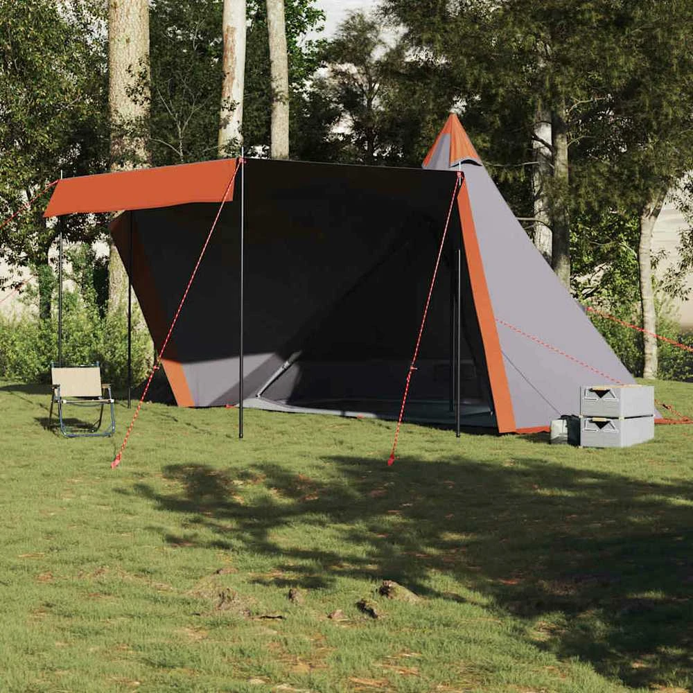 Šeimos palapinė, pilka ir oranžinė, aštuonvietė, tipi