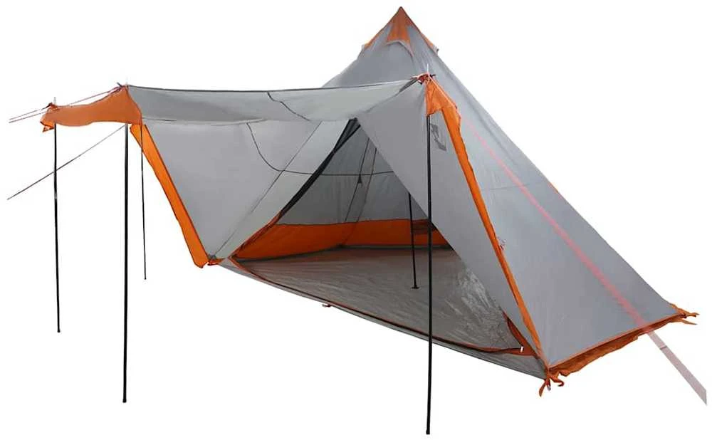 Šeimos palapinė, pilka ir oranžinė, aštuonvietė, tipi