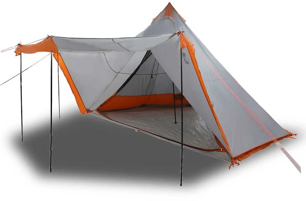 Šeimos palapinė, pilka ir oranžinė, aštuonvietė, tipi