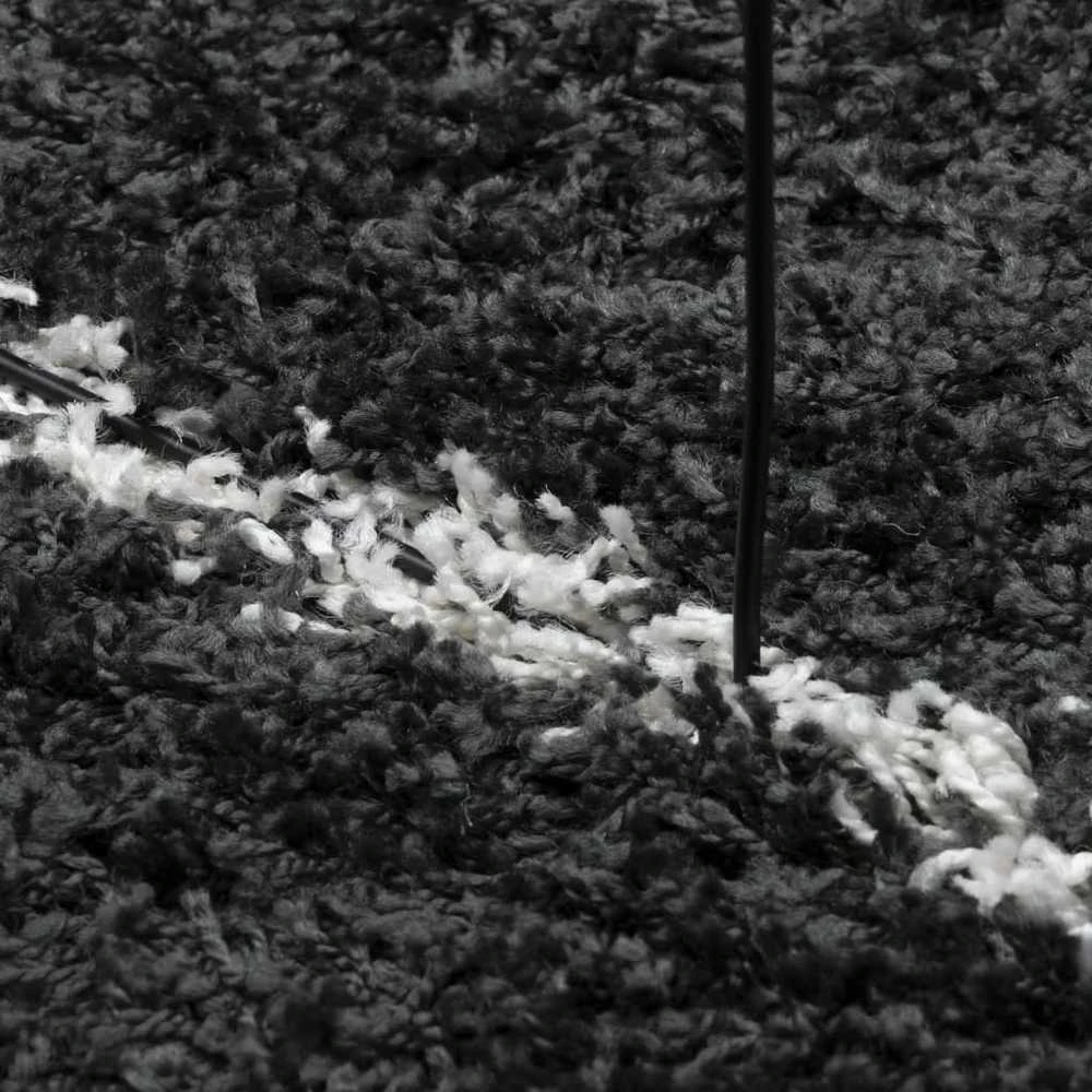 Shaggy tipo kilimas, juodas ir kreminis, 140x200cm