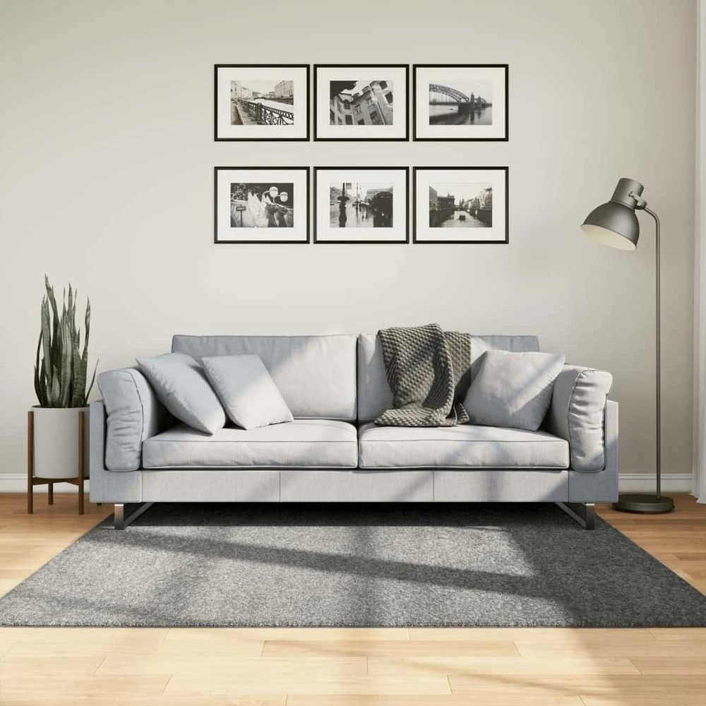 Shaggy tipo kilimas, žalios spalvos, 160x160cm, aukšti šereliai
