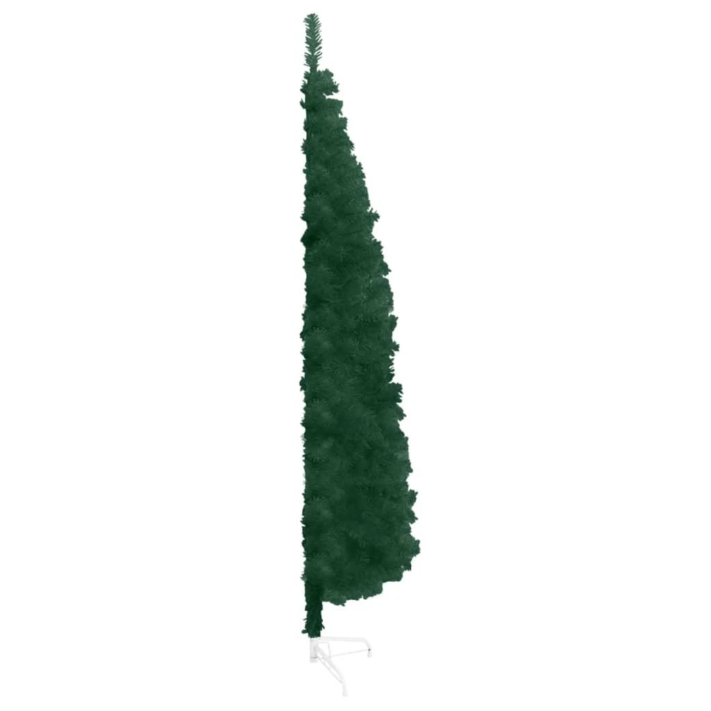 Siaura dirbtinė pusinė Kalėdų eglutė su stovu, žalia, 150cm
