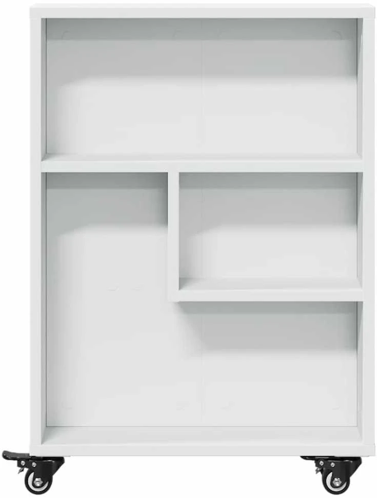 Siauras vežimėlis daiktams, baltas, 48x13x68cm, mediena